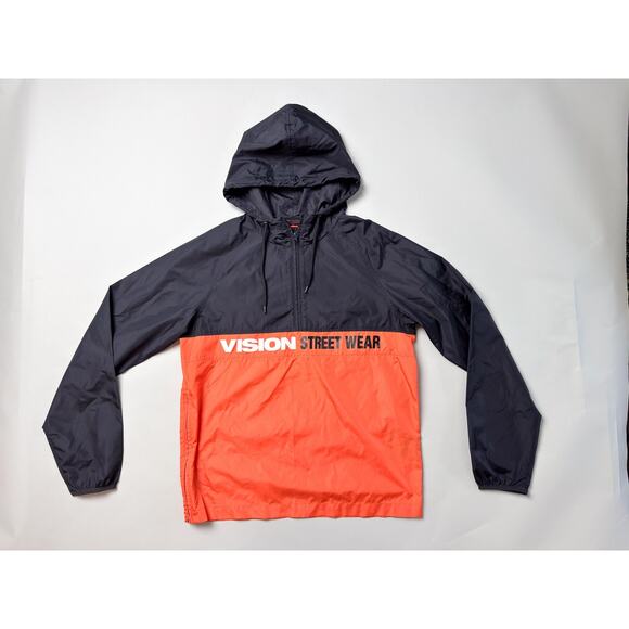 Vision Street Wear Jacket Mens Small Hooded Pullover Windbreaker Skateboarding - Picture 1 of 8